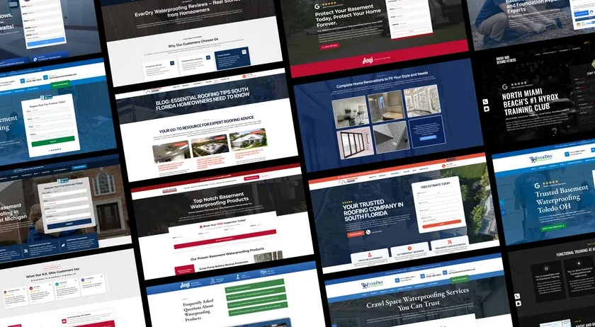 Service and location pages built from real photography off the client's job sites