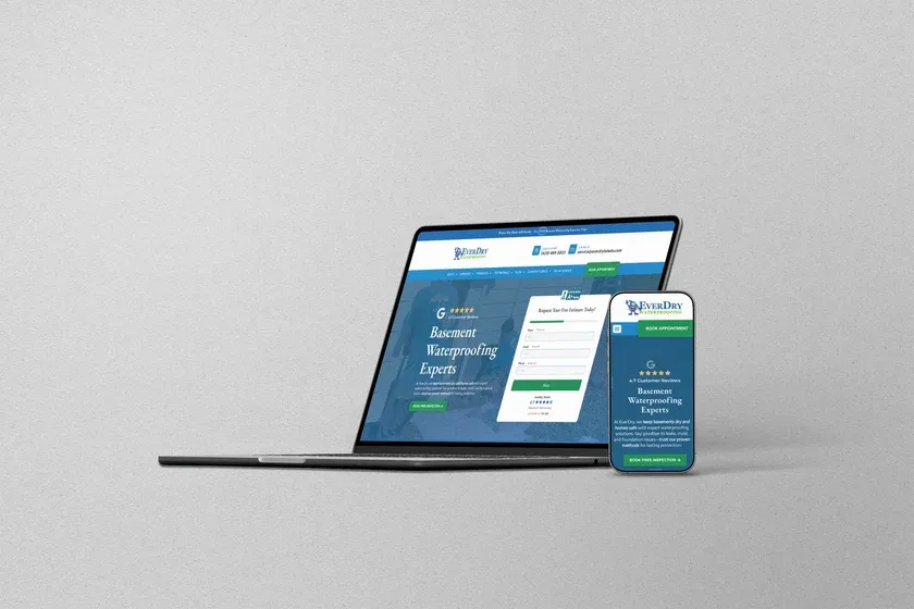 A custom Localizr contractor site laid out across desktop and mobile